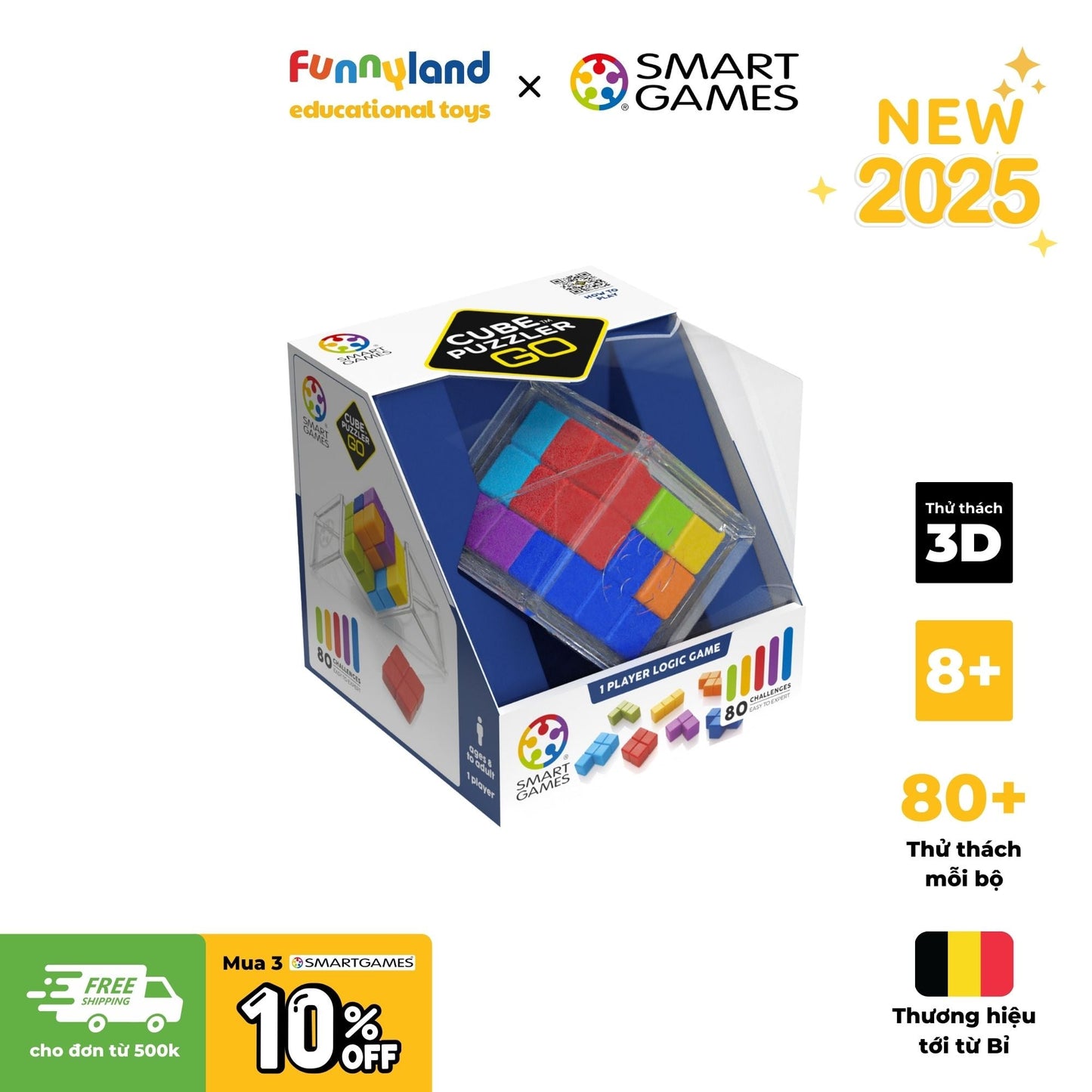 Đồ chơi trí tuệ Smartgames Thử Thách Cube Puzzler GO