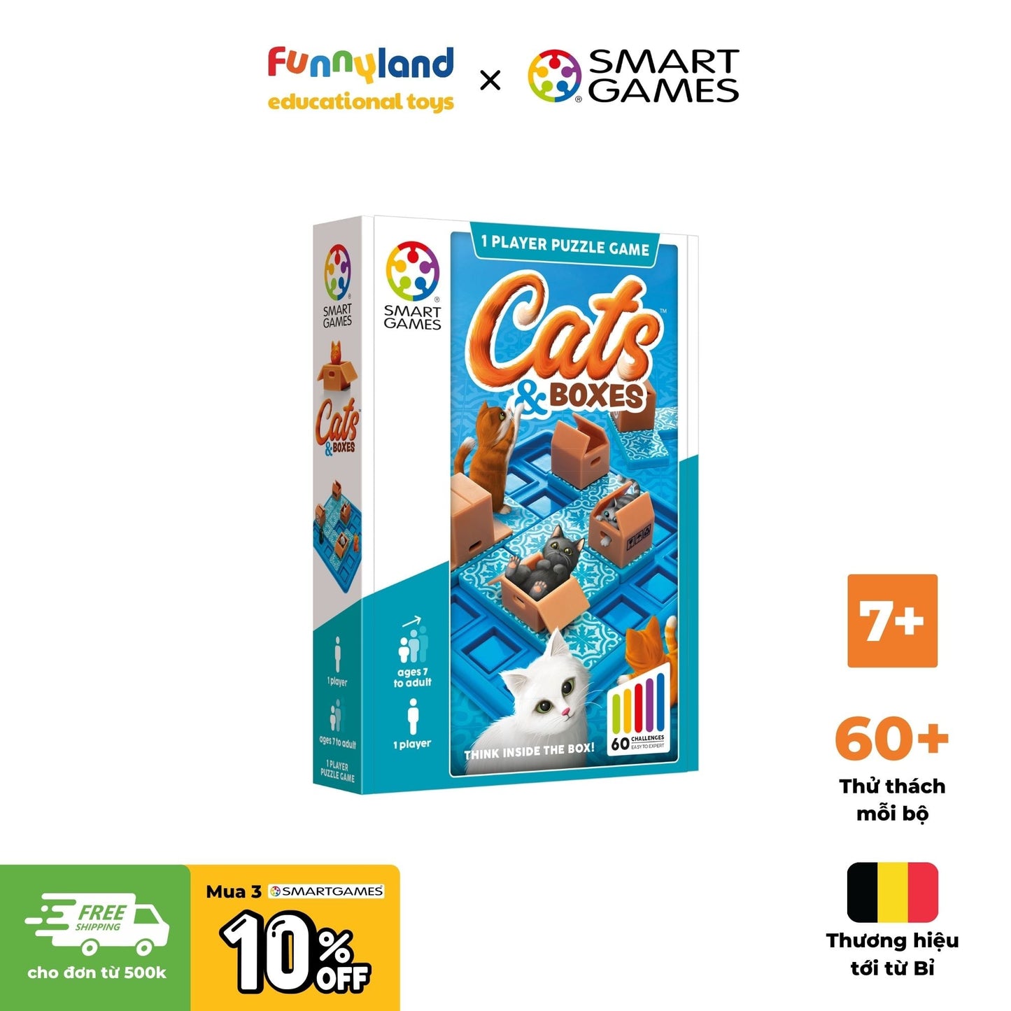 Đồ chơi thông minh Smartgames Thử Thách Những Chú Mèo Và Hộp