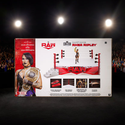 WWE Ultimate Edition RAW Ring and WWE Superstar Rhea Ripley Figure - Bộ Võ Đài và Mô Hình Sưu Tầm - Mattel Mattel - ảnh 2 - A