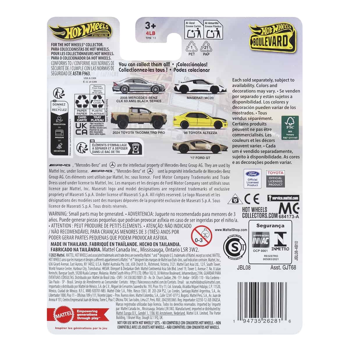 Boulevard Super Car Model Toy - 2024 Toyota Tacoma (New) - Mô hình xe bán tải 1:64 - Hot Wheels