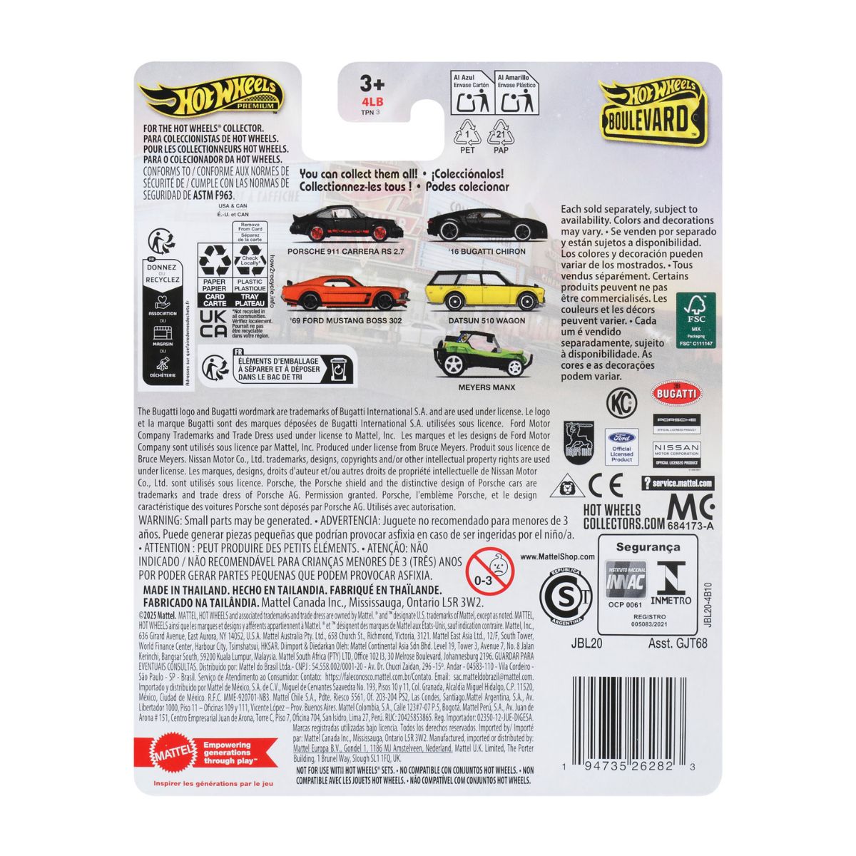 69 Ford Mustang Boss 302 - Mô hình siêu xe Hot Wheels Boulevard - Tỷ lệ 1:64