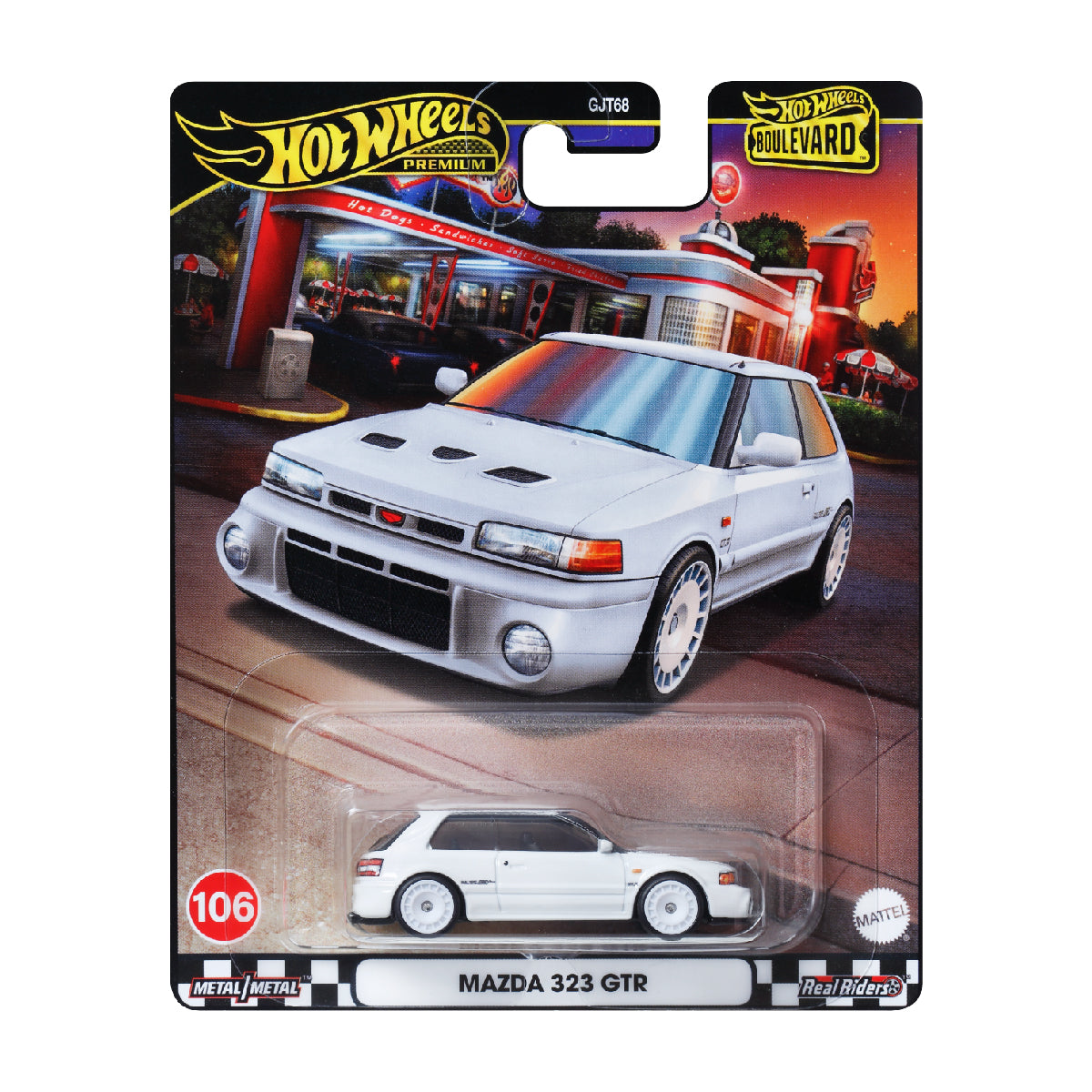 Supercar BOULEVARD MAZDA 323 GTX TURBO - Mô hình xe ô tô tỉ lệ 1:64 - Hot Wheels