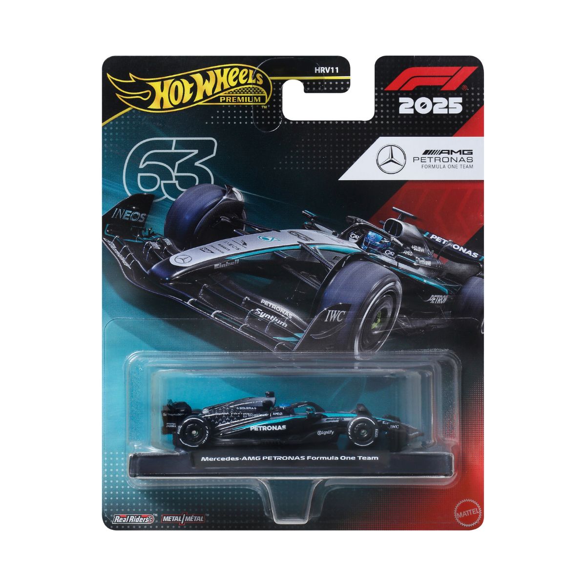Đồ Chơi Siêu Xe Đua F1 Team Mercedes-Benz - Tay Đua 63 HOT WHEELS JKD80/HRV11