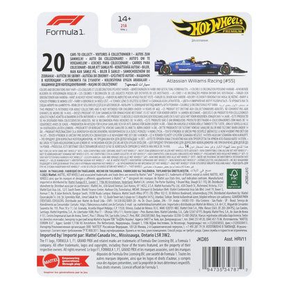 Đồ Chơi Siêu Xe Đua F1 Team Williams - Tay Đua 55 HOT WHEELS JKD85/HRV11