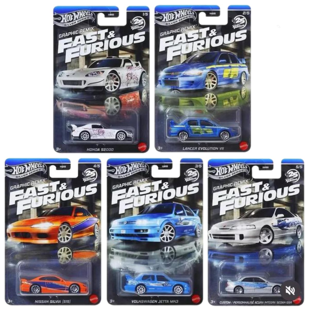 Fast & Furious Custom Acura Integra - Mô hình xe ô tô tỉ lệ 1:64 - Hot Wheels - Hình ảnh sản phẩm