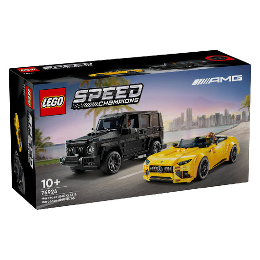 Đồ Chơi Lắp Ráp Siêu Xe Mercedes Amg Gt Roadster 2024 & Amg G63 LEGO Speed Champions 76924
