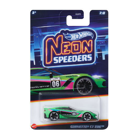 Neon Speeders Corvette C7 Z06 - Xe mô hình siêu xe tỉ lệ 1:64 - Hot Wheels HLH72