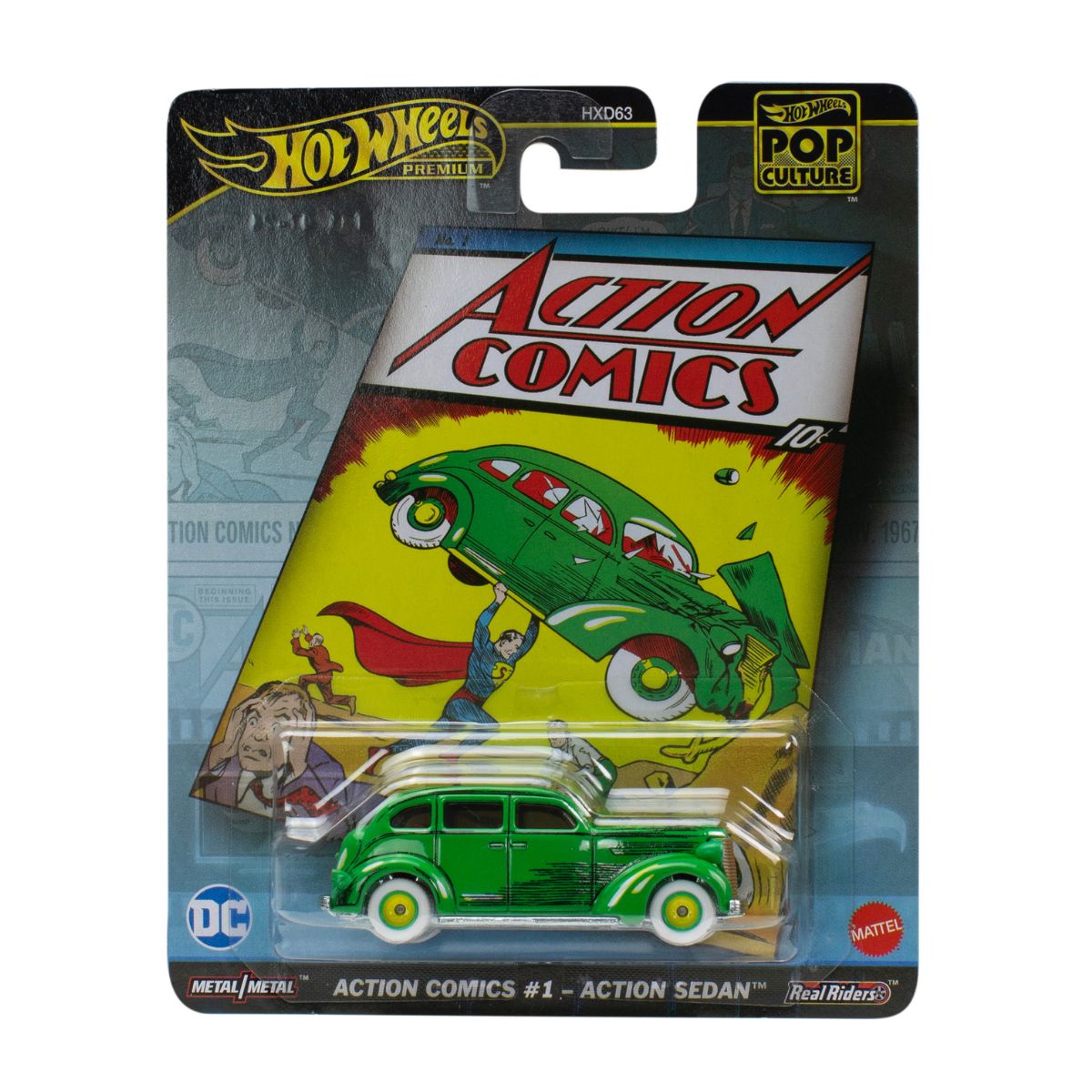 Pop Culture Super Car Toys - Action Comics #1 Sedan (Graphics) - Xe mô hình kim loại tỉ lệ 1:64 - HOT WHEELS HXD63