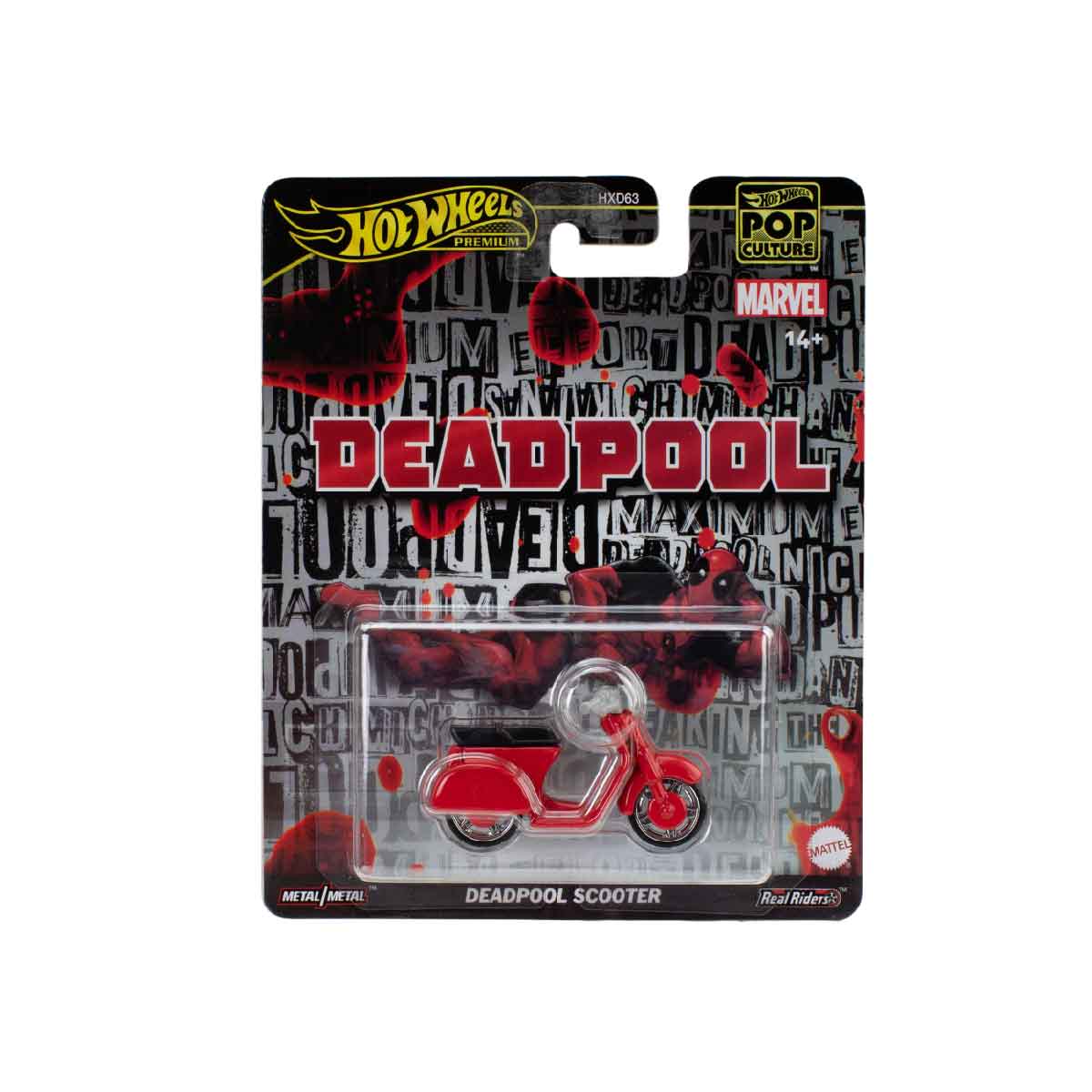 Pop Culture Super Car Model Toy - Deadpool Scooter - Mô hình xe sắt Hot Wheels - HXD63