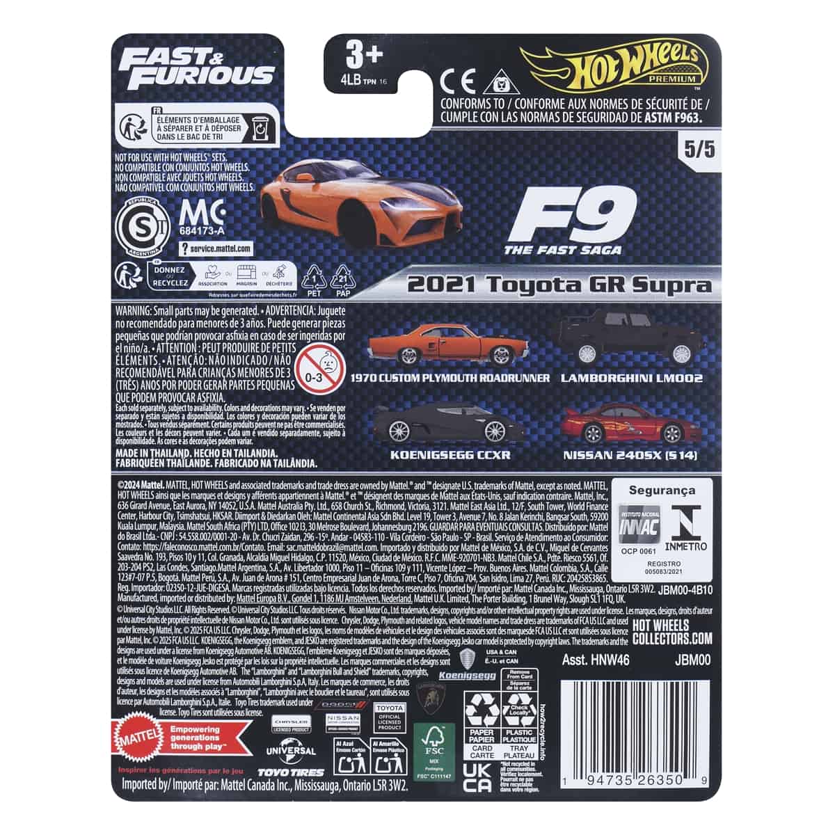 Premium Fast&Furious 2020 Toyota Supra - Mô hình siêu xe tỉ lệ 1:64 - Hot Wheels HNW46