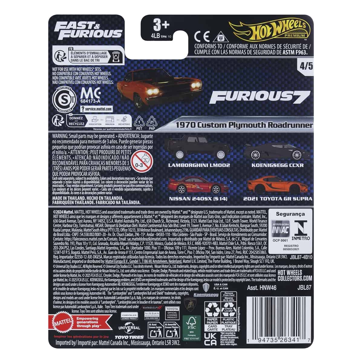 Premium Fast & Furious '70 Plymouth Roadrunner - Mô hình siêu xe tỉ lệ 1:64 - Hot Wheels HNW46