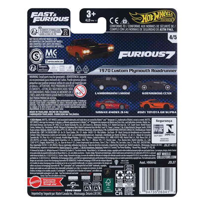 Premium Fast & Furious '70 Plymouth Roadrunner - Mô hình siêu xe tỉ lệ 1:64 - Hot Wheels HNW46