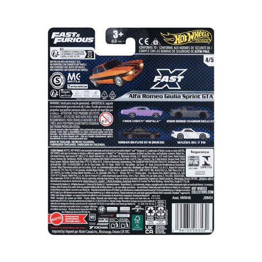 Alfa Romeo Giulia Sprint GTA - Mô hình siêu xe Premium Fast & Furious tỉ lệ 1:64 - Hot Wheels