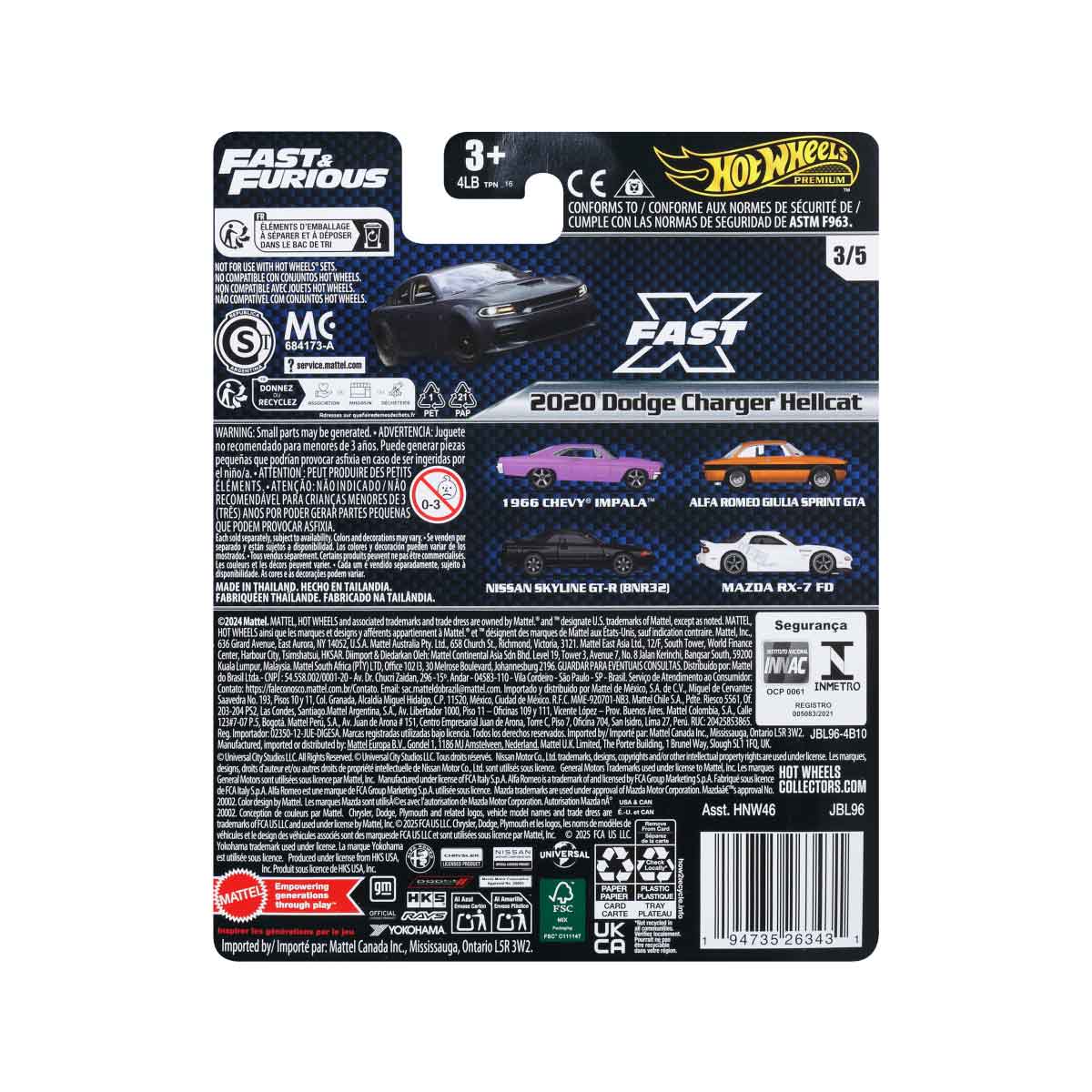 Premium Fast & Furious Dodge Charger Hellcat Widebody - Xe mô hình đồ chơi - Hot Wheels HNW46