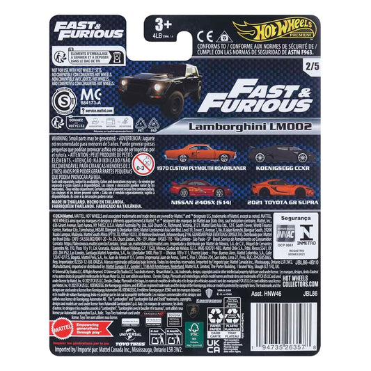 Premium Fast & Furious Lamborghini LM002 Hot Wheels - Mô hình xe kim loại tỷ lệ 1:64 - Hot Wheels HNW46