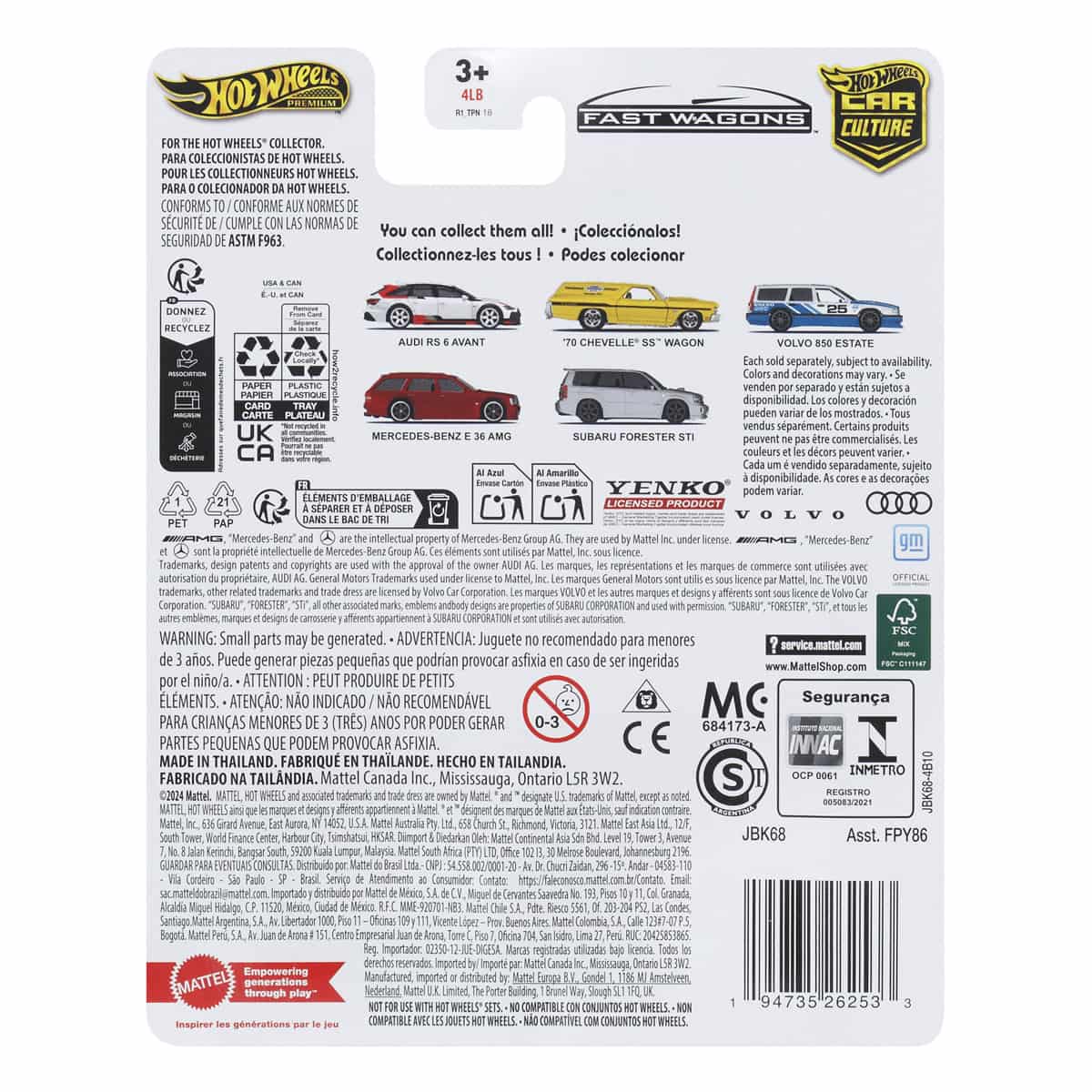 Volvo 850 Estate - Mô hình siêu xe sang trọng tỉ lệ 1:64 - Hot Wheels FPY86