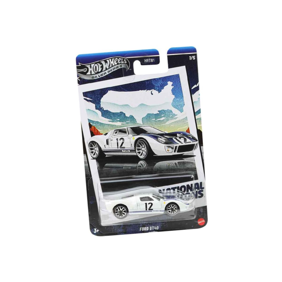 Vintage Ford GT-40 Super Car Model Toy - Xe mô hình tỷ lệ 1:64 - Hot Wheels HRT81