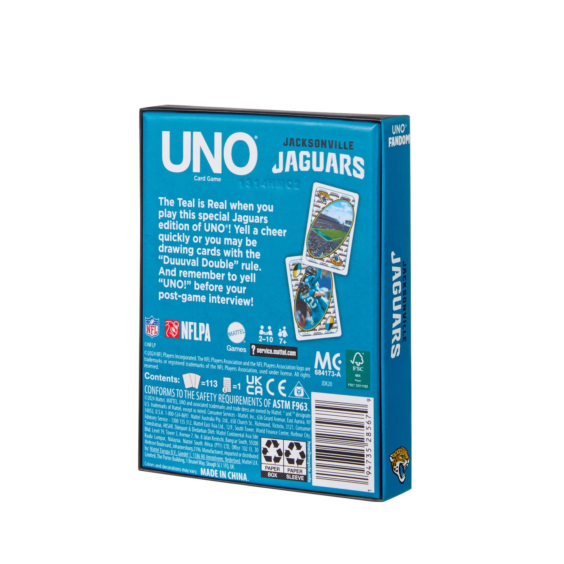 UNO Fandom NFL Jacksonville Jaguars Game Deck - Bộ Bài Thẻ Bài Thể Thao - Mattel Mattel - Board games thẻ bài
