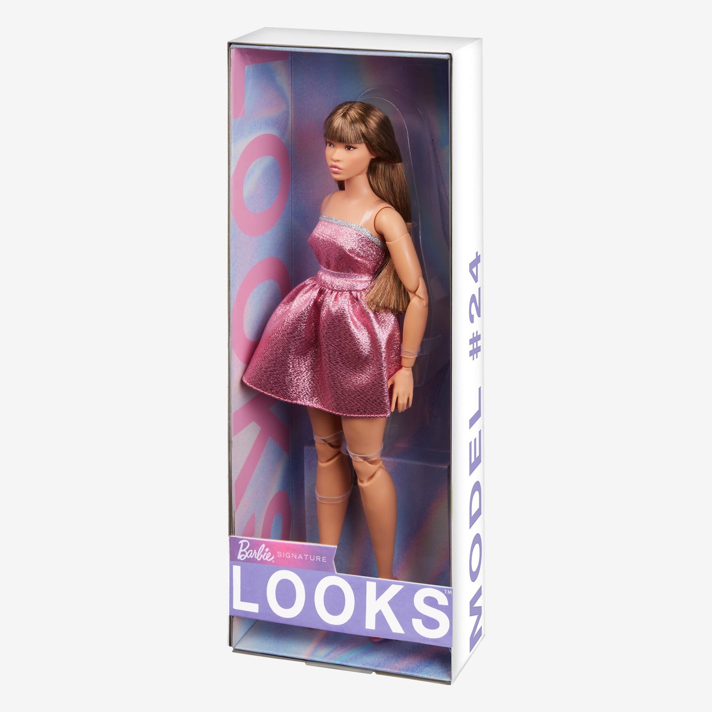 Barbie Looks Doll #24 (Curvy, Long Brown Hair) - Búp Bê Thời Trang Cao Cấp - Barbie Signature HRM16