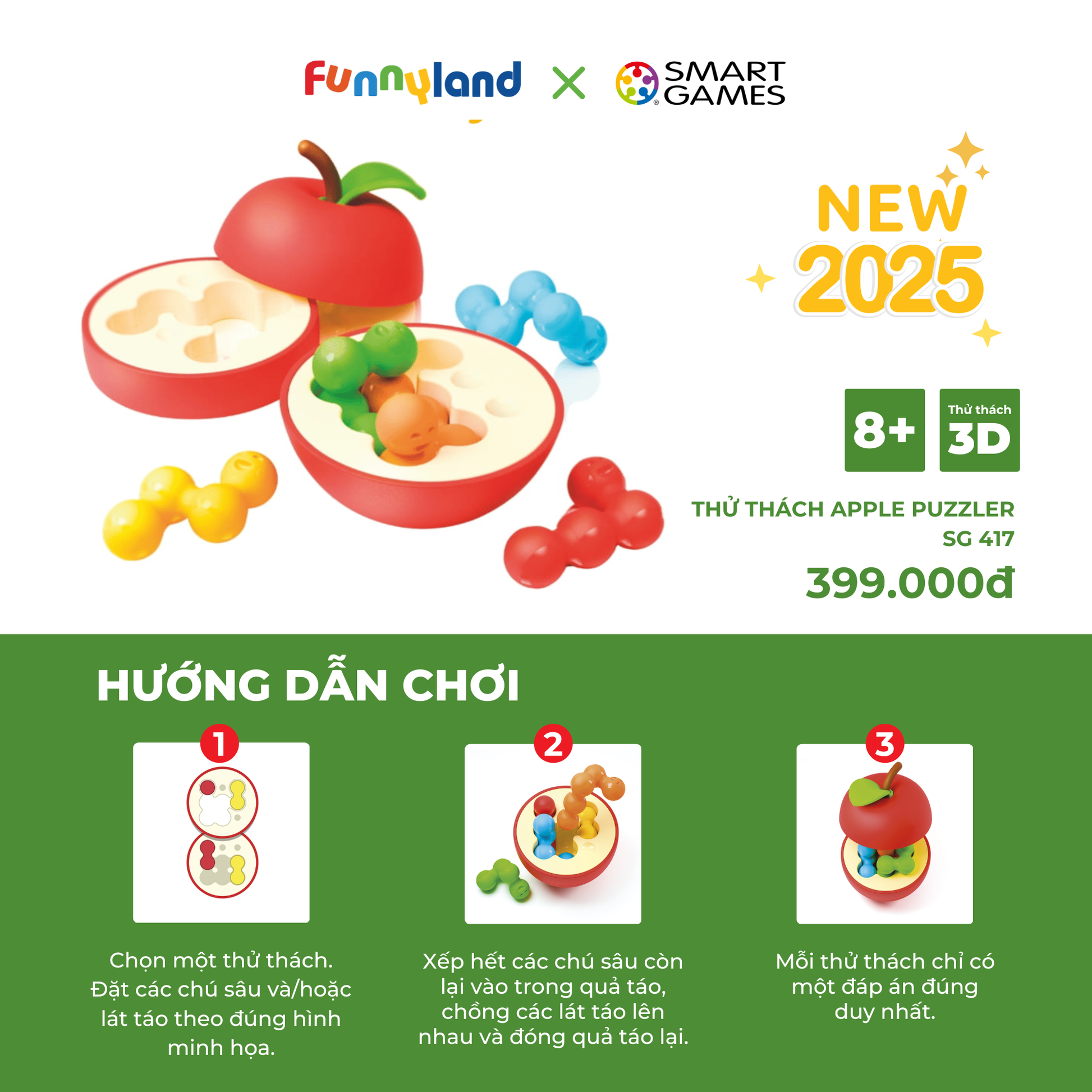 Đồ chơi trí tuệ Smartgames Thử thách Apple Puzzler