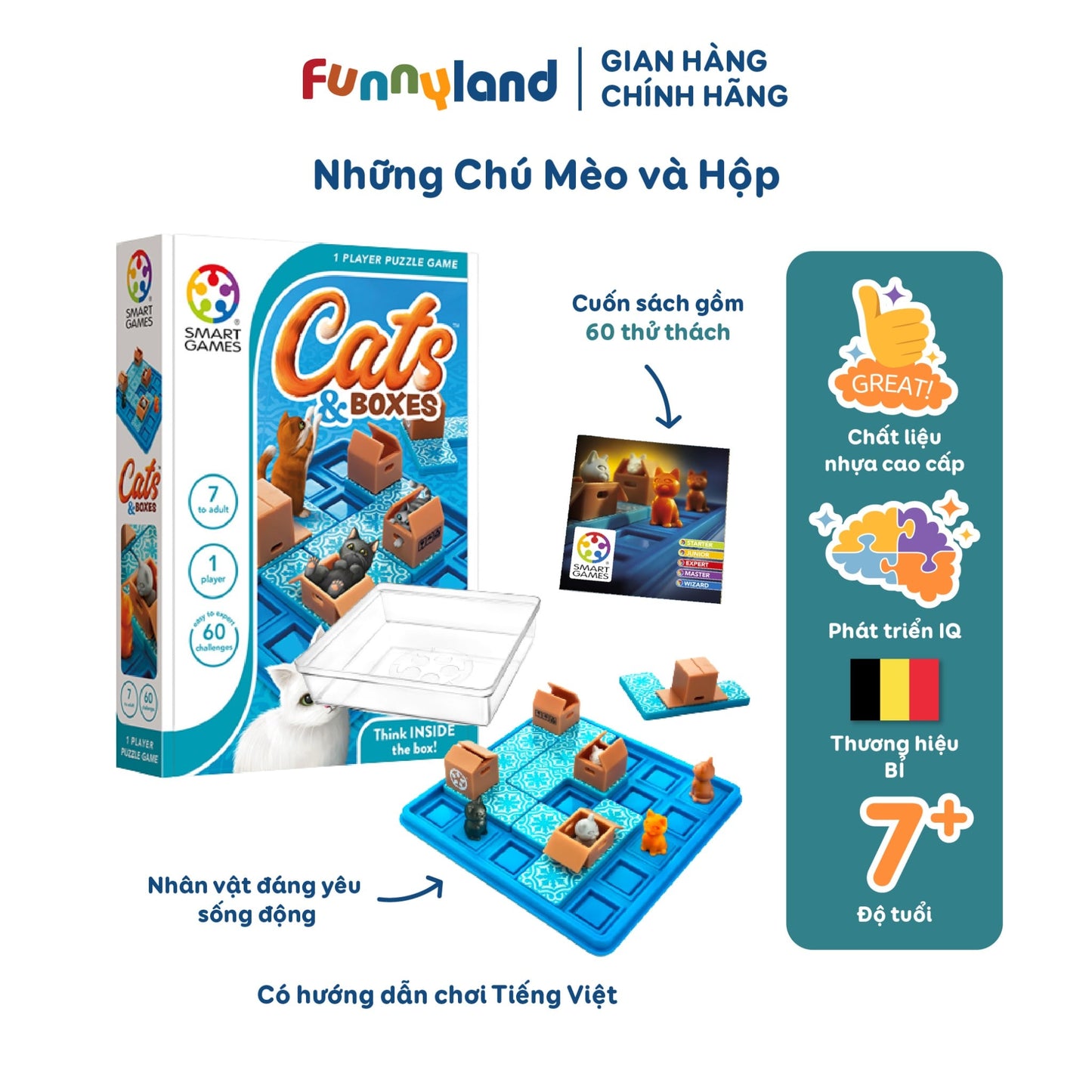 Đồ chơi thông minh Smartgames Thử Thách Những Chú Mèo Và Hộp
