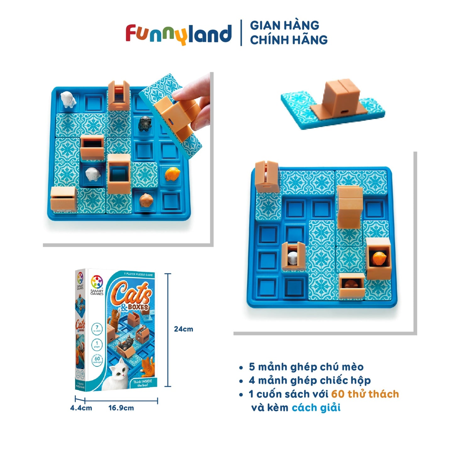 Đồ chơi thông minh Smartgames Thử Thách Những Chú Mèo Và Hộp