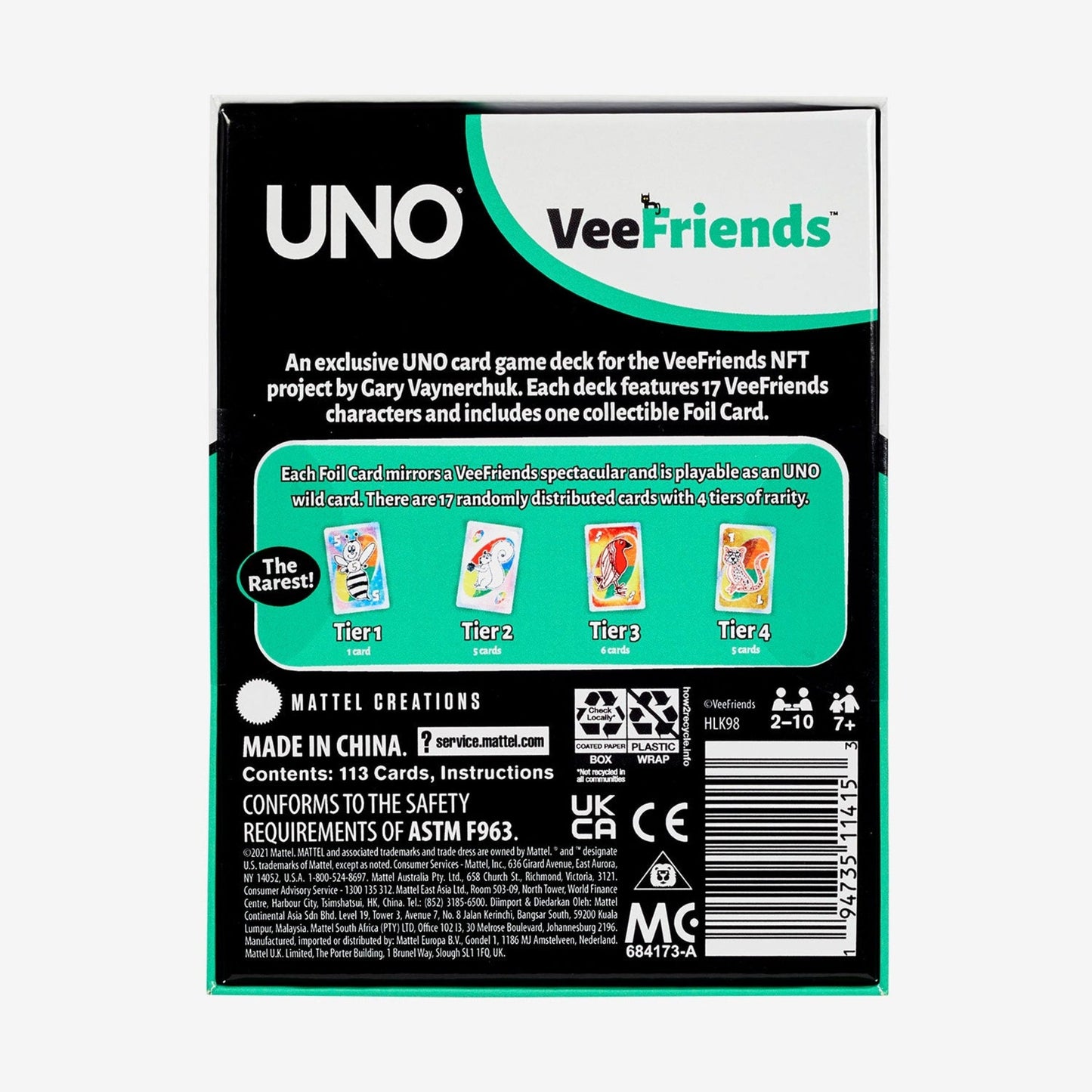 VeeFriends UNO Card Game - Board Game Thẻ Bài Sưu Tầm - Mattel Creations - Hình ảnh bổ sung 6