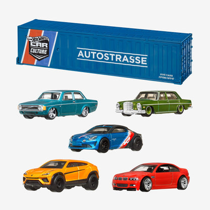 Hot Wheels Strasse, Autobahn, Autostrasse Container Set - Bộ 5 Xe Mô Hình Kim Loại Cao Cấp - Hot Wheels Premium - Hình ảnh sản phẩm