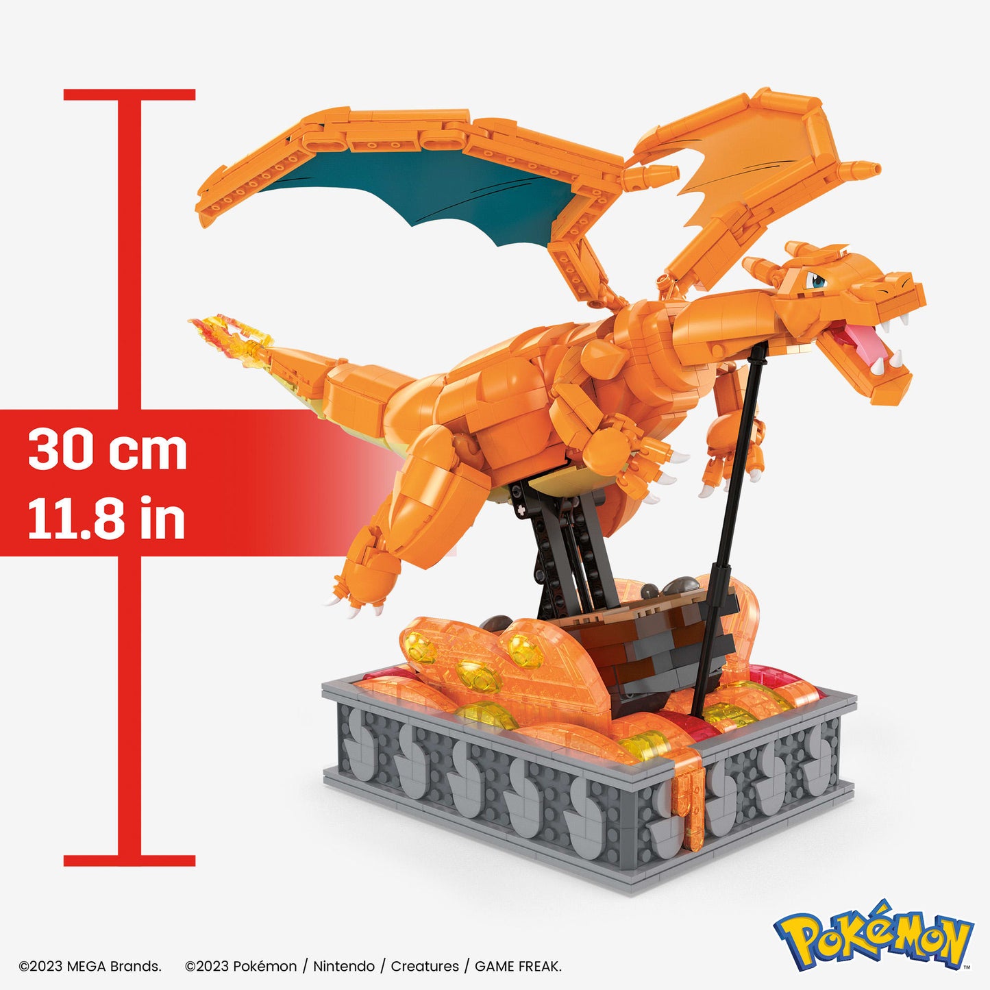 MEGA Pokémon Charizard Building Kit - Bộ Lắp Ráp Pokémon Charizard Có Động Cơ - MEGA Mattel HMW05