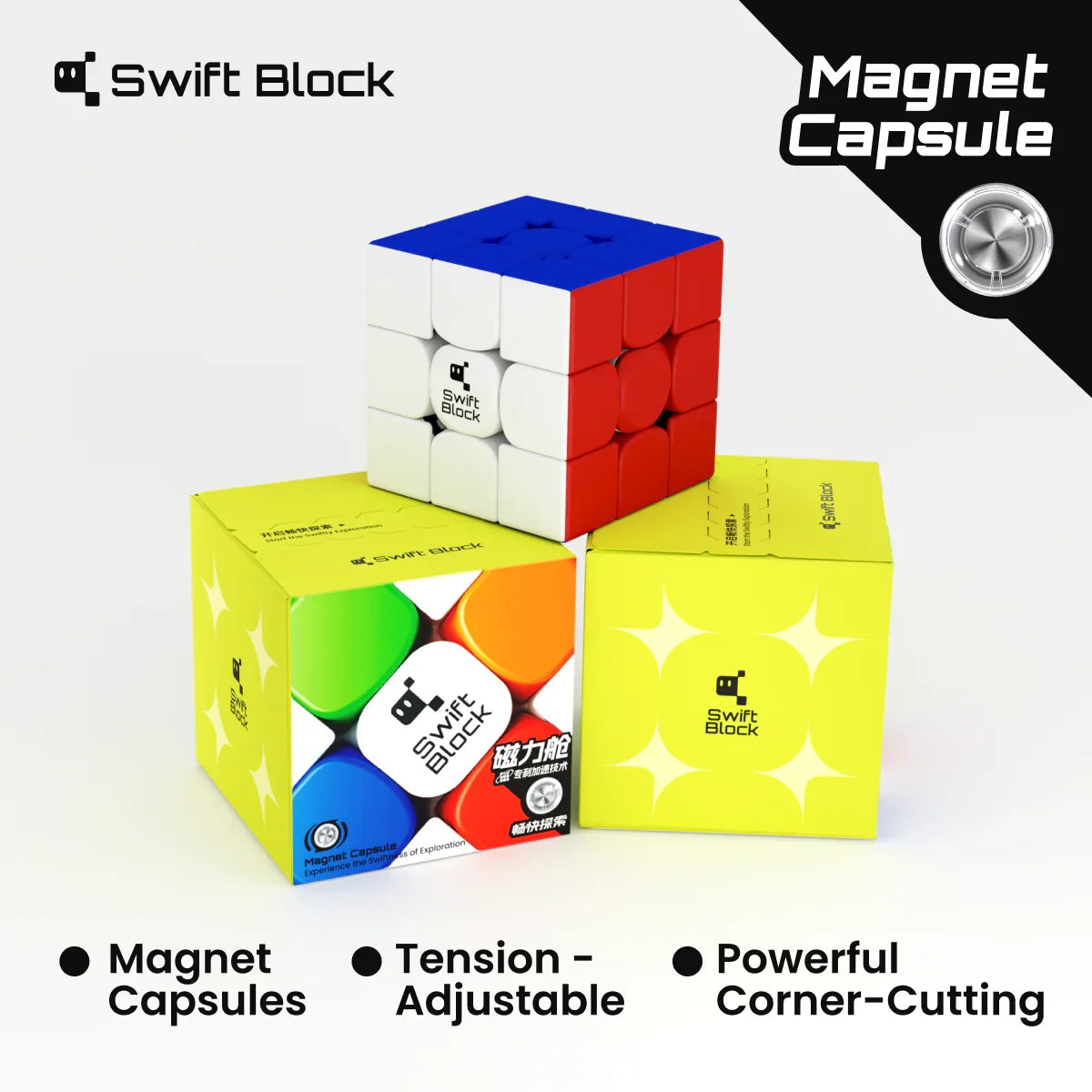 Swift Block 355S Magnetic Cube - Rubik 3x3 Nam Châm Chuyên Dụng - Swift Block