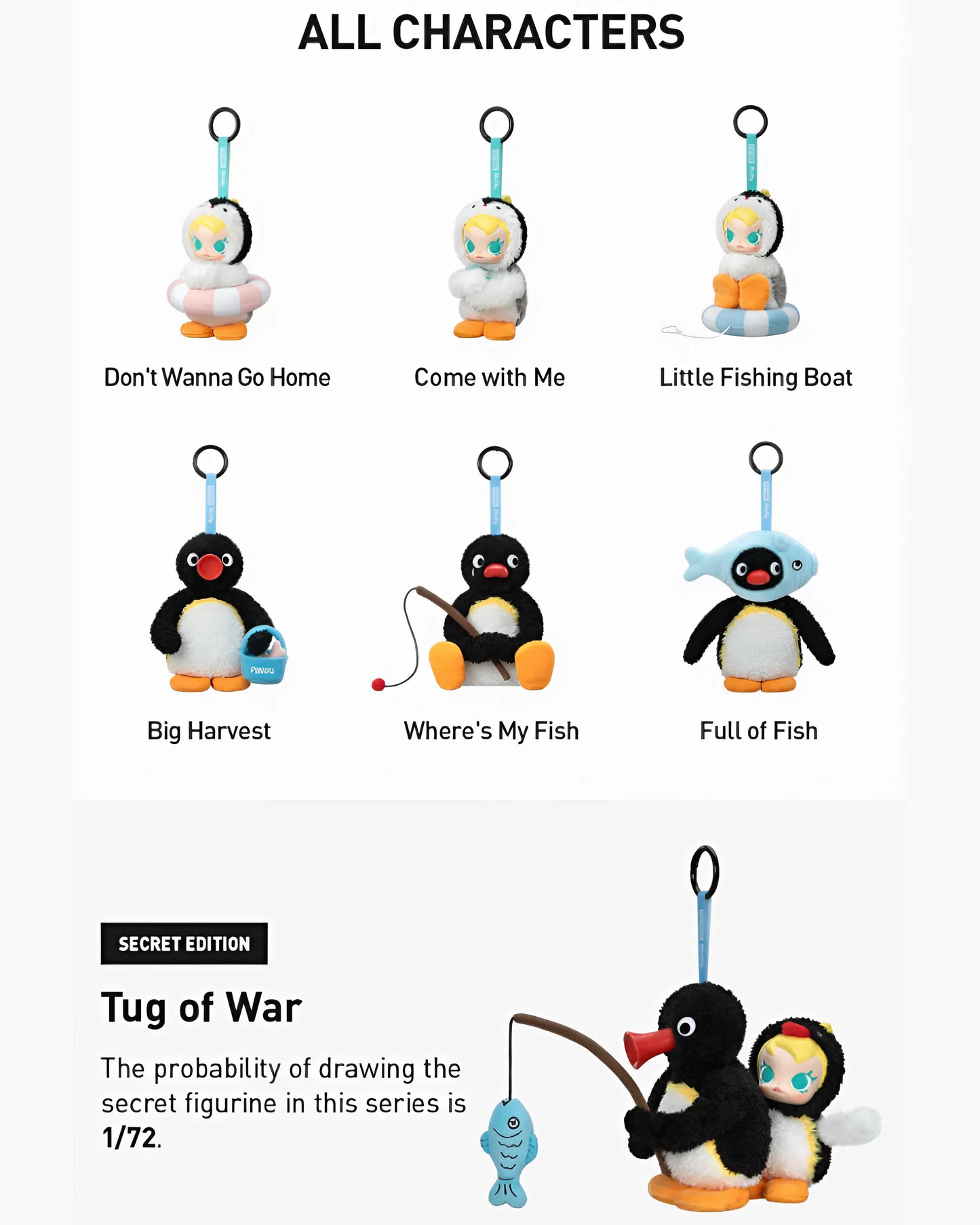 Baby Molly × PINGU Happy Fishing Series Vinyl Plush - Blindbox Gấu Bông Vinyl Pop Mart