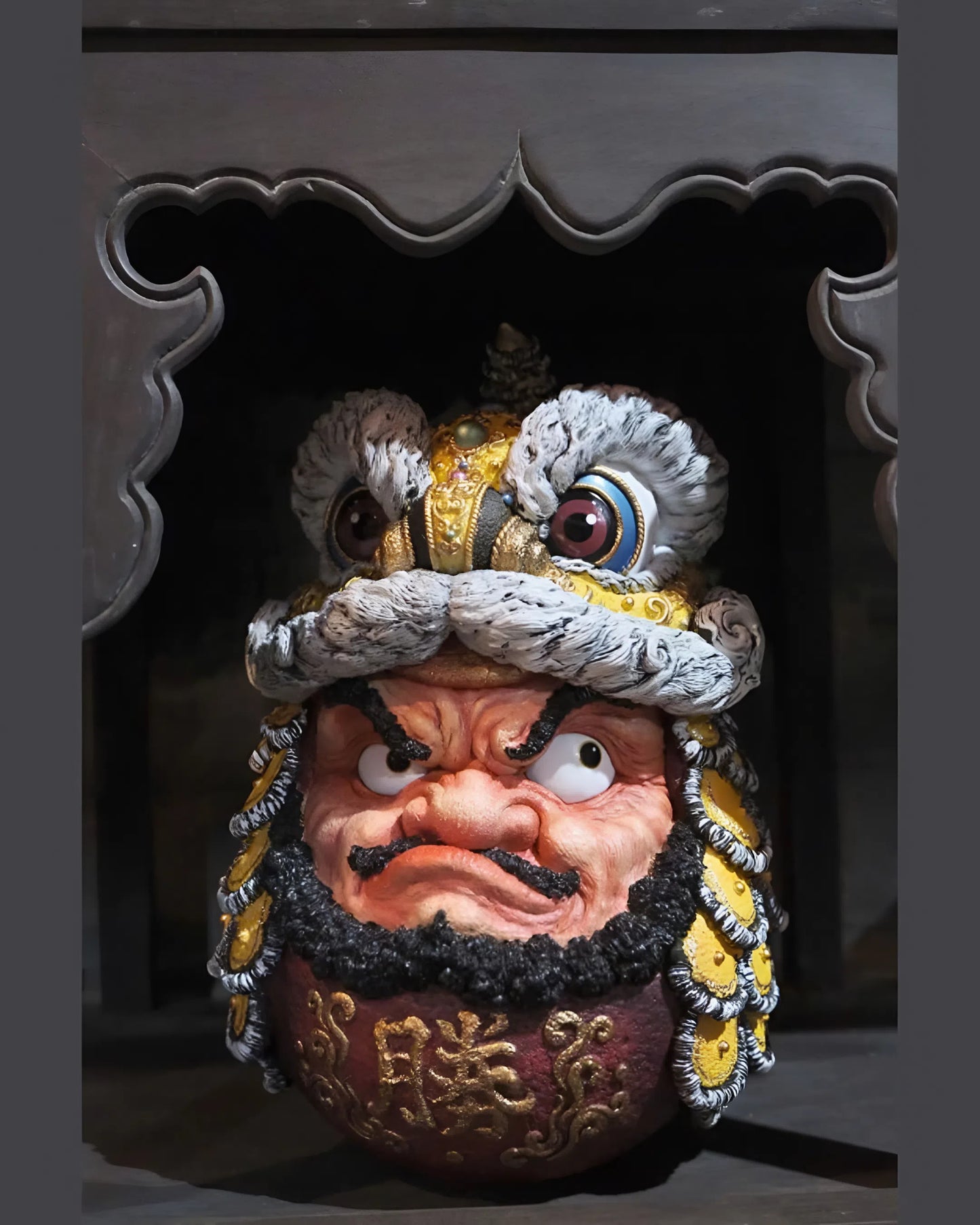 Daruma Doll-Lion Dance-Yellow - Mô Hình Art Toy Giới Hạn - WeArtDoing - Hình ảnh sản phẩm