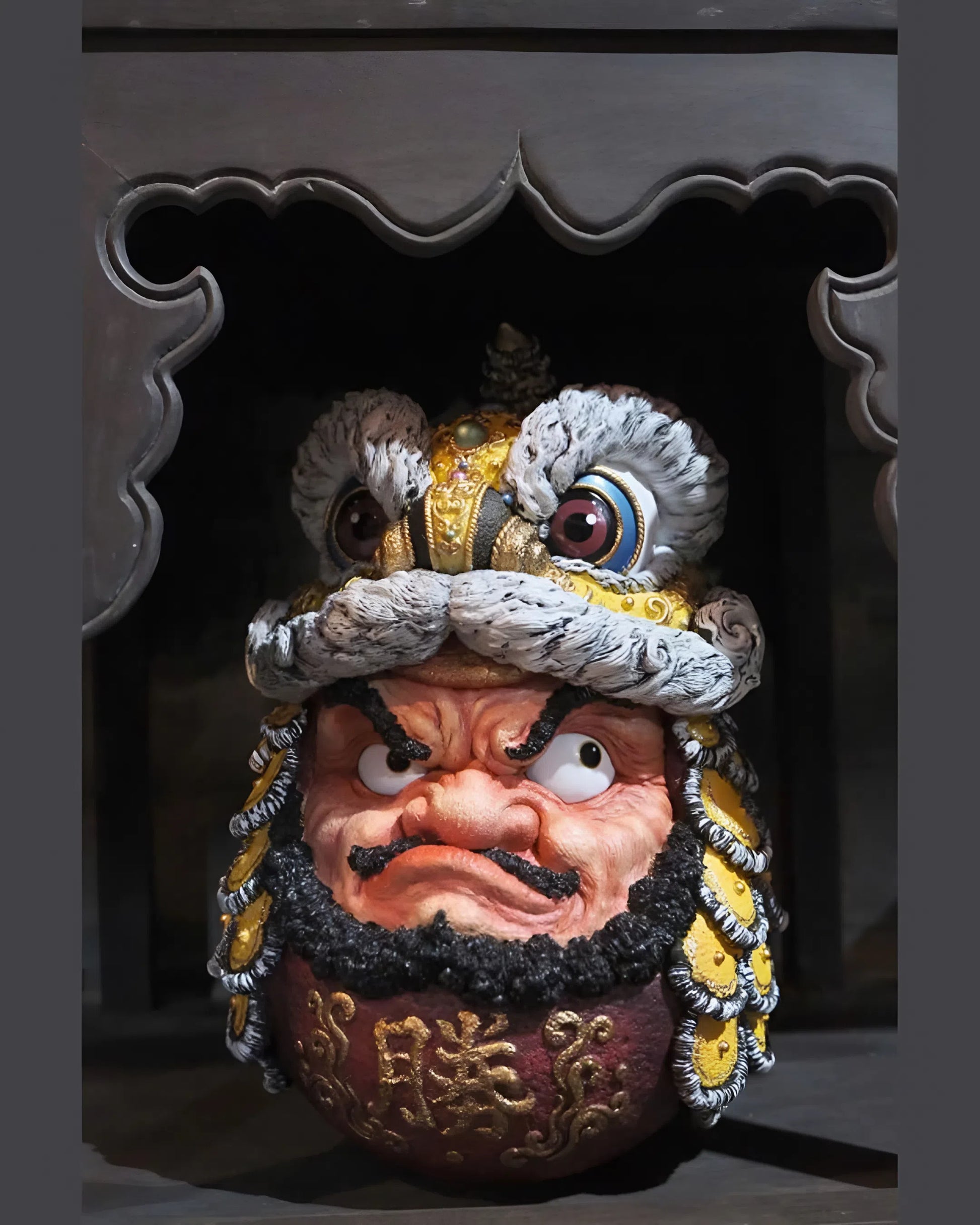 Daruma Doll-Lion Dance-Yellow - Mô Hình Art Toy Giới Hạn - WeArtDoing - Hình ảnh sản phẩm
