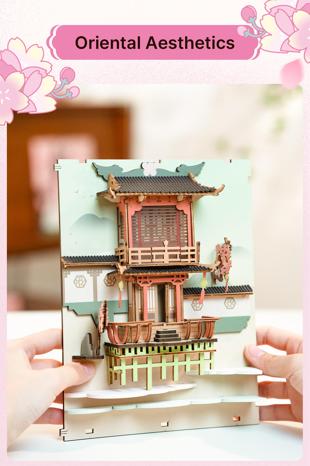 Rolife Book Nook Shelf Insert - Falling Sakura TGB05 - Mô hình lắp ráp gỗ DIY - Rolife