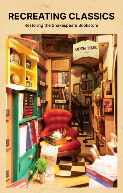 Rolife Book Nook Kit- Shakespeare-Inspired DIY Bookstore - Mô hình gỗ 3D DIY - Rolife TGB07