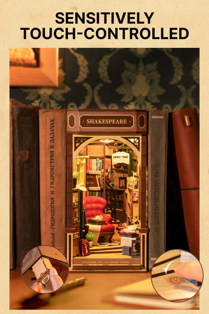 Rolife Book Nook Kit- Shakespeare-Inspired DIY Bookstore - Mô hình gỗ 3D DIY - Rolife TGB07