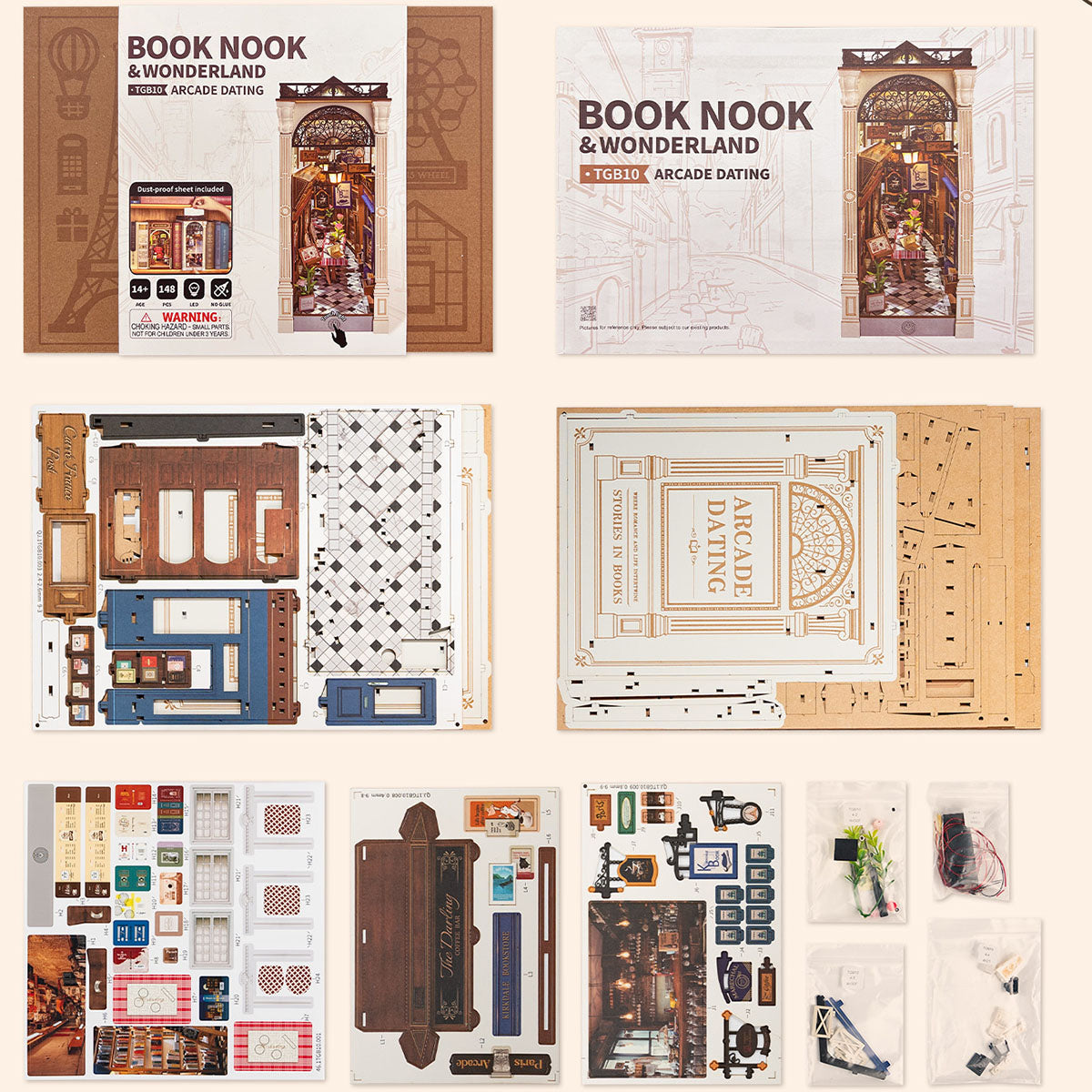 Rolife Book Nook Shelf Insert Arcade Dating TGB10 - Mô hình gỗ DIY trang trí kệ sách - Rolife TGB10