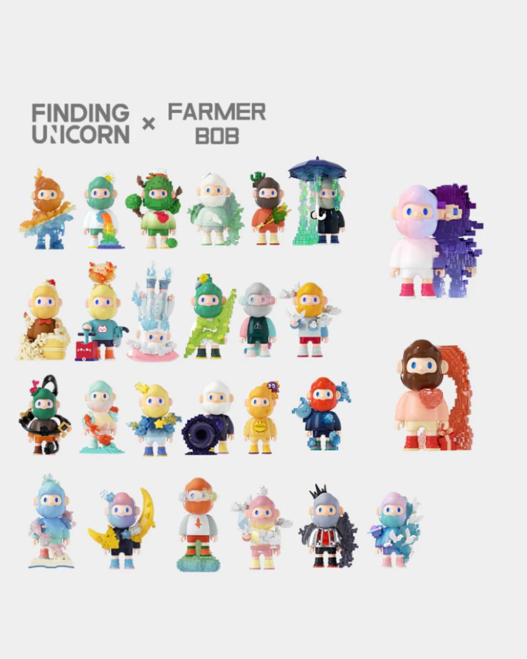 Farmer Bob - Next Generation Pixel Universe Blind Box Series | Mô Hình Art Toy Finding Unicorn - Hình ảnh sản phẩm