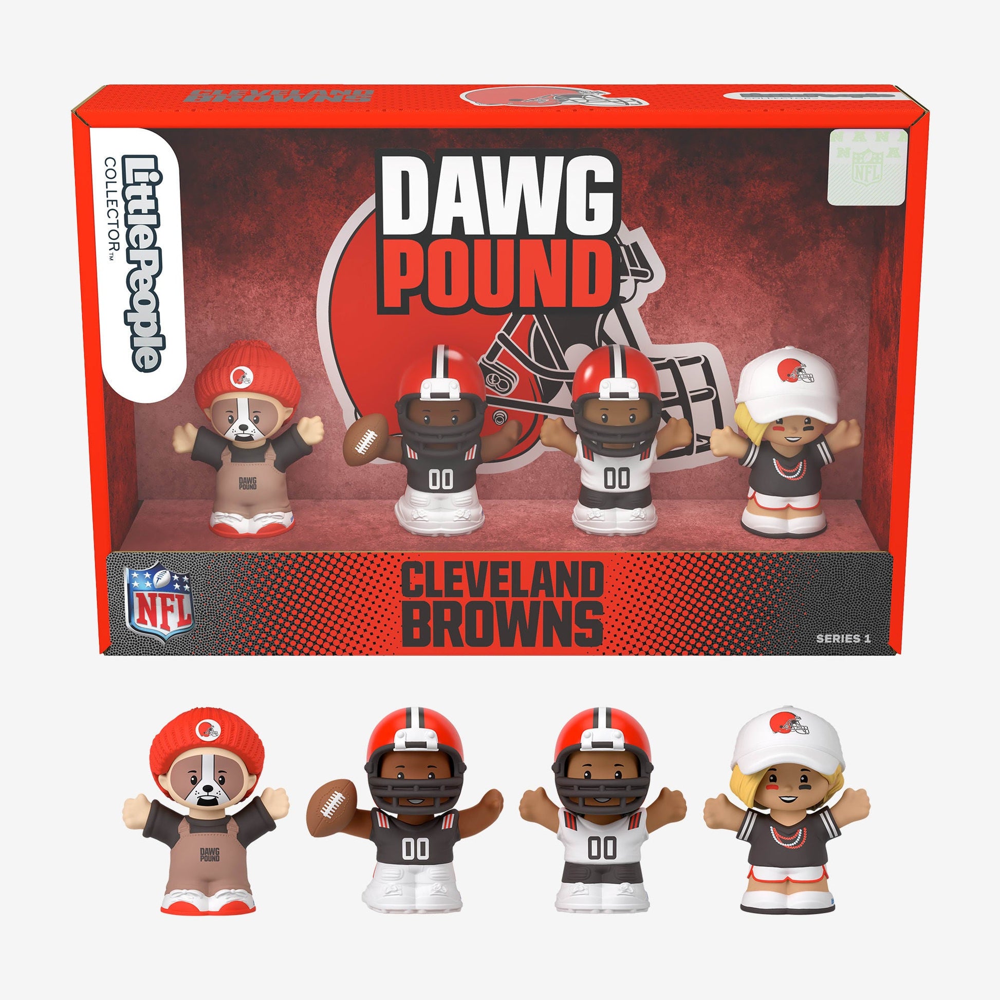 Little People Collector x NFL Cleveland Browns Set - Bộ Mô Hình Figure Sưu Tầm Mattel - Góc nhìn khác 3