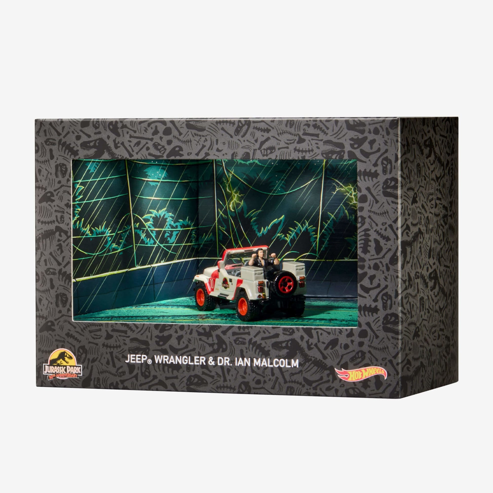 Hot Wheels Jurassic Park Jeep Wrangler & Dr. Ian Malcolm - Mô Hình Xe Sắt & Nhân Vật Sưu Tầm Mattel - Góc nhìn khác 3