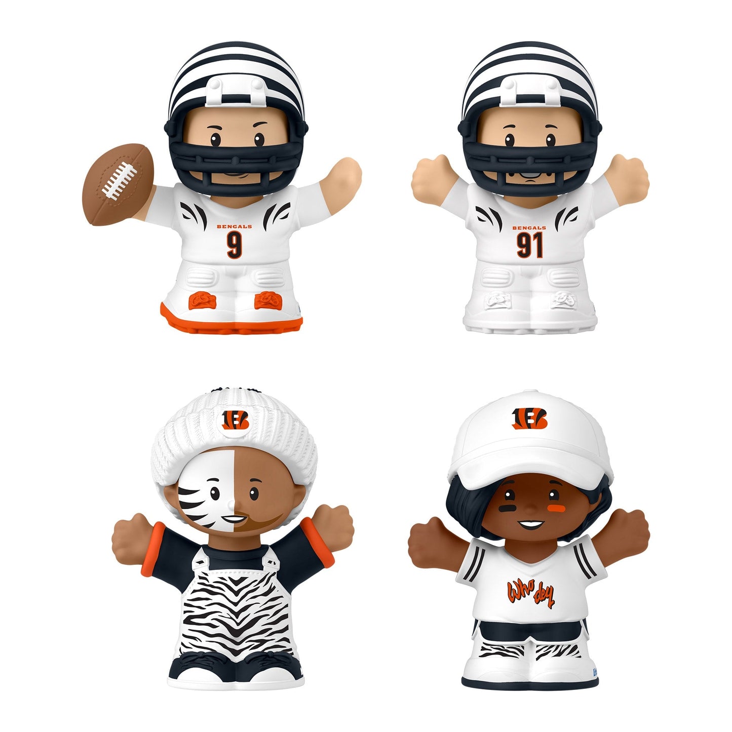 Little People Collector Cincinnati Bengals Alternate Jersey Figure Set - Bộ Mô Hình Cầu Thủ NFL Sưu Tầm Mattel - Hình ảnh chi tiết 2