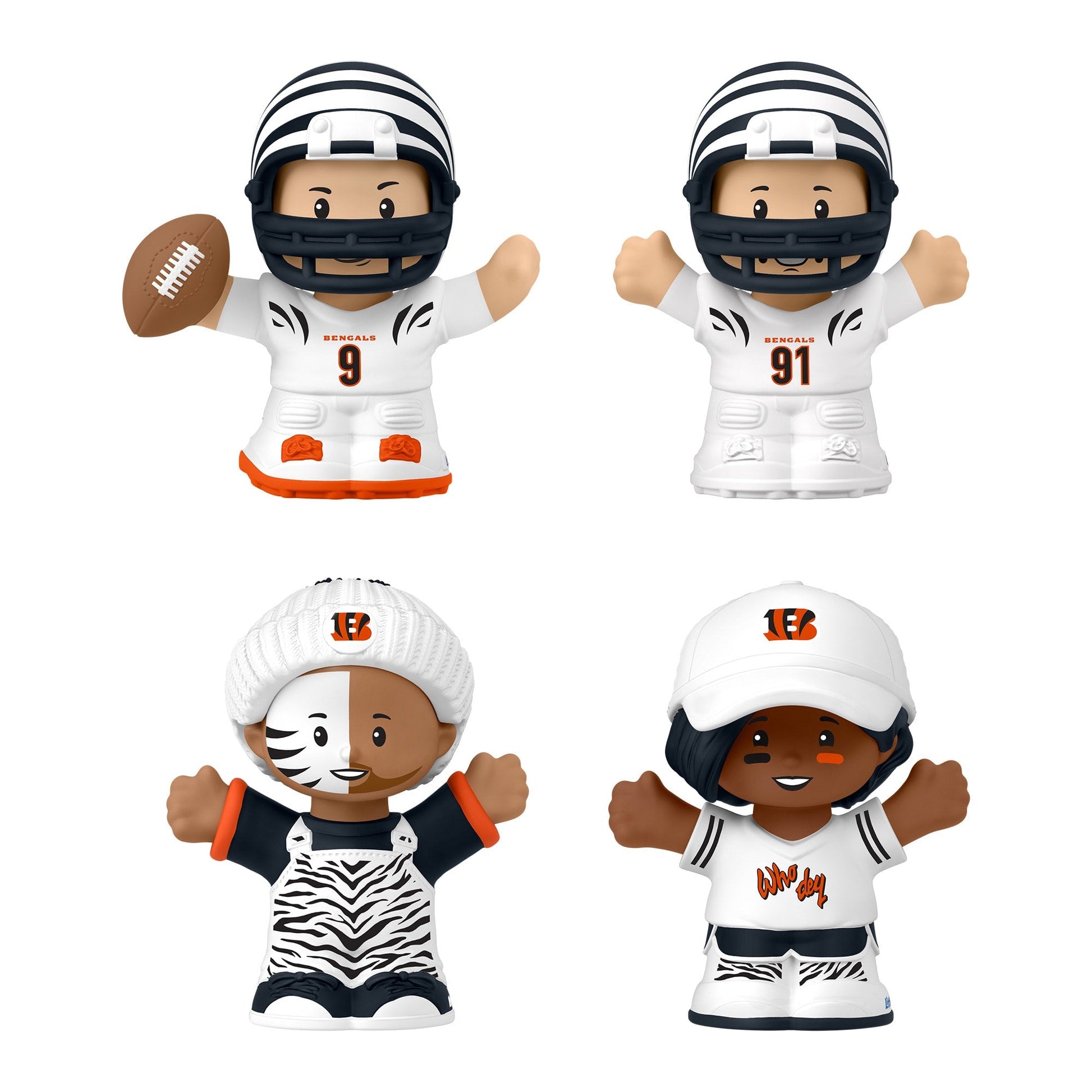 Little People Collector Cincinnati Bengals Alternate Jersey Figure Set - Bộ Mô Hình Cầu Thủ NFL Sưu Tầm Mattel - Hình ảnh chi tiết 2