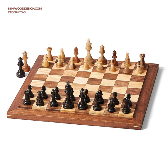 Bộ Cờ Vua Gỗ - Size Du Lịch (Quân cờ sừng)