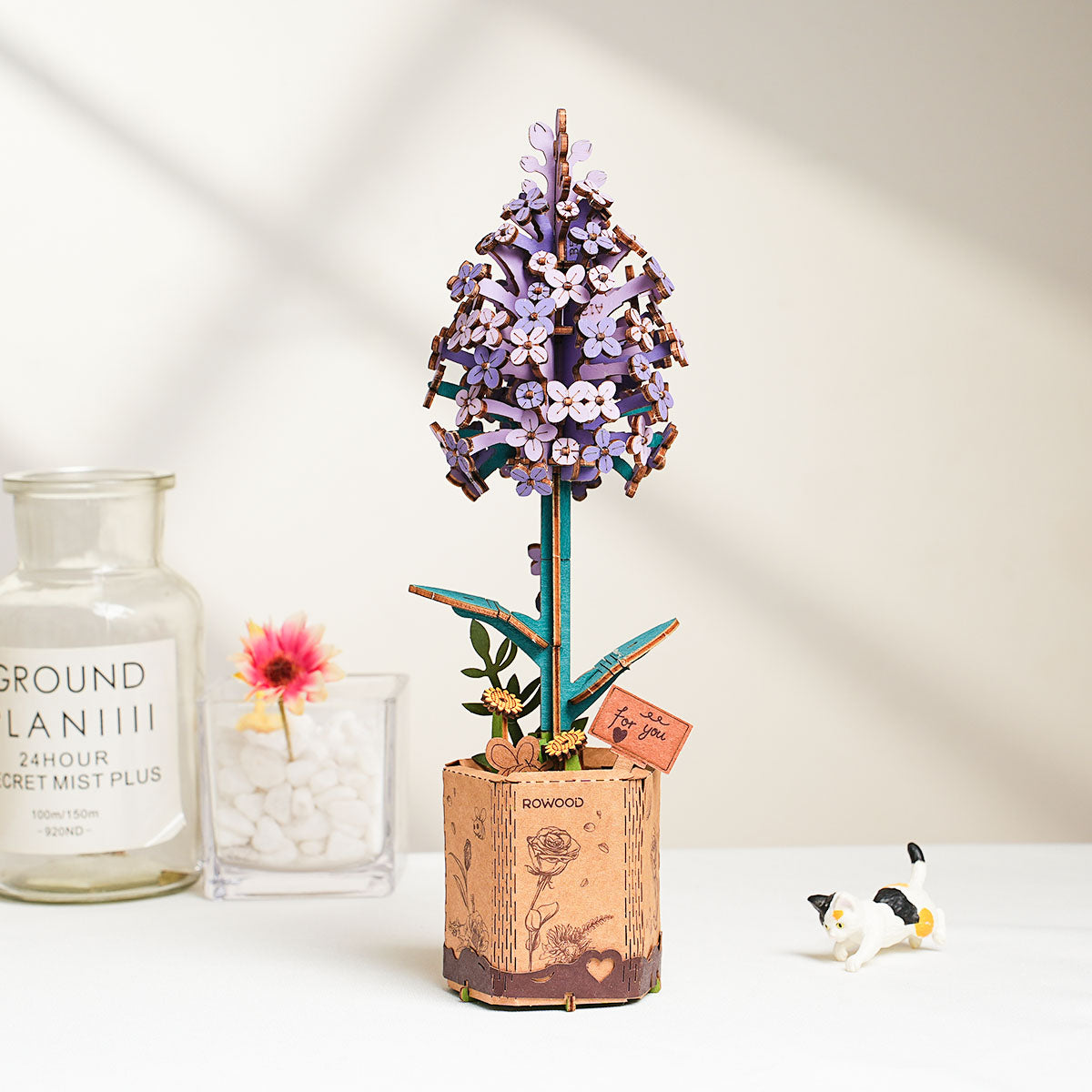 Rowood DIY Wooden Flower Lilac TW021 - Mô hình hoa gỗ lắp ráp - Rolife