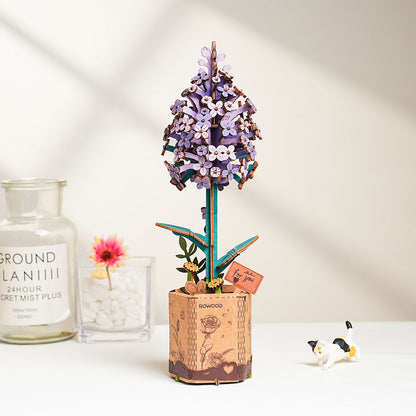 Rowood DIY Wooden Flower Lilac TW021 - Mô hình hoa gỗ lắp ráp - Rolife