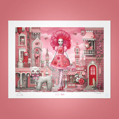 Mark Ryden x Barbie Signed Pink Pop Art Print - Tranh Nghệ Thuật Có Chữ Ký - Mattel Creations - Hình ảnh sản phẩm
