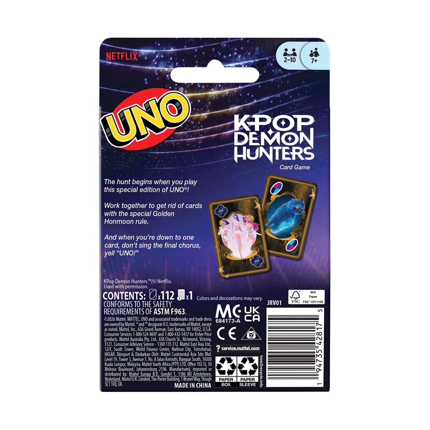 UNO® KPop Demon Hunters Deck