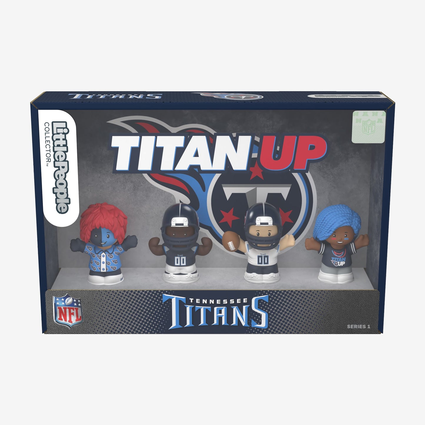 Little People Collector x NFL Tennessee Titans Set - Bộ 4 Mô Hình Nhân Vật Cầu Thủ & Cổ Động Viên Titans - Mattel Fisher-Pric