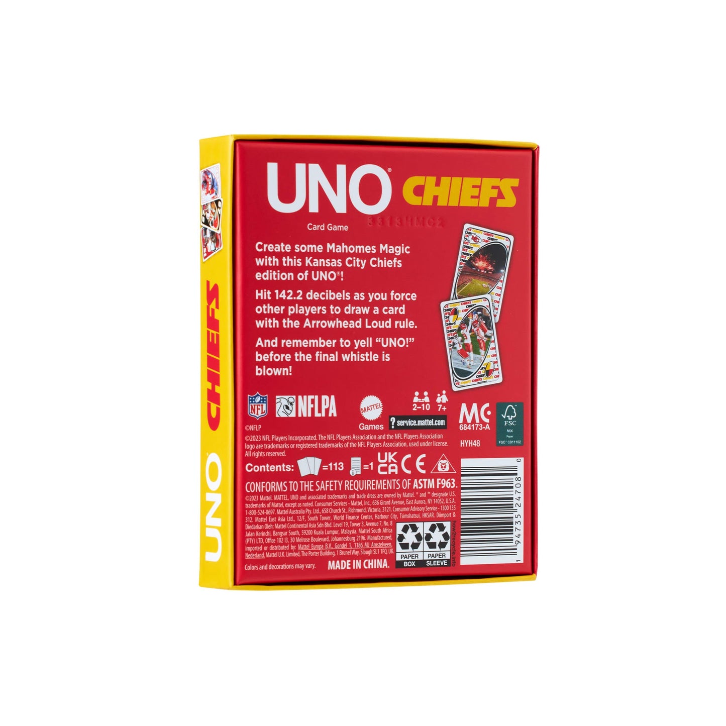 UNO Fandom NFL Kansas City Chiefs Game Deck - Trò chơi thẻ bài thể thao - Mattel Mattel - ảnh 6 - Board games thẻ bài