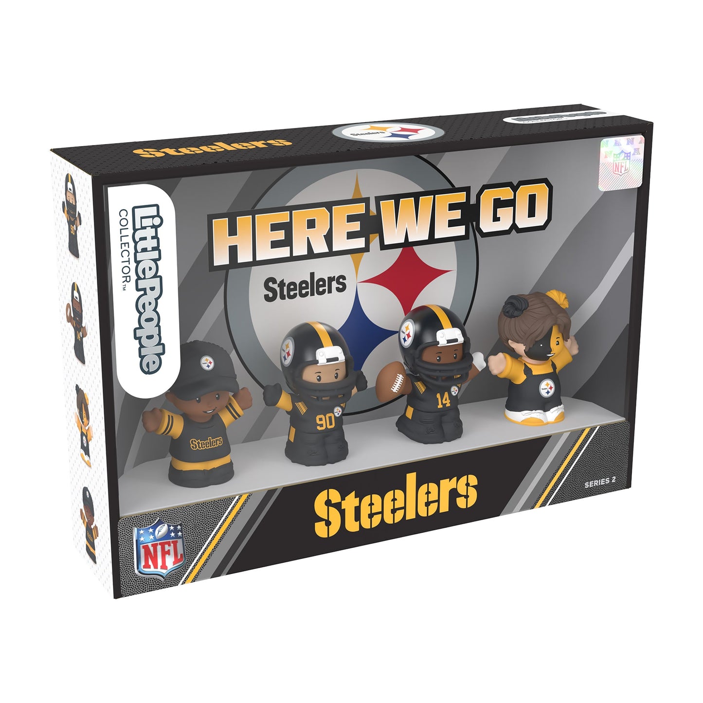 Little People Collector Pittsburgh Steelers Alternate Jersey Figure Set - Bộ Mô Hình Sưu Tầm NFL - Mattel HVH16 Mattel - ảnh 